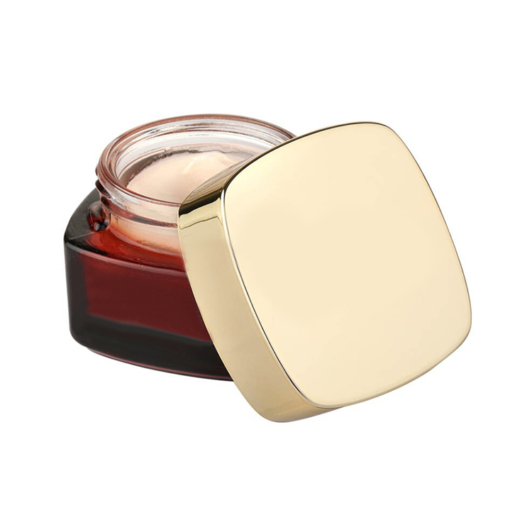 2020 new design square face pack cosmetic container glass jar 50g skincare cream packing
