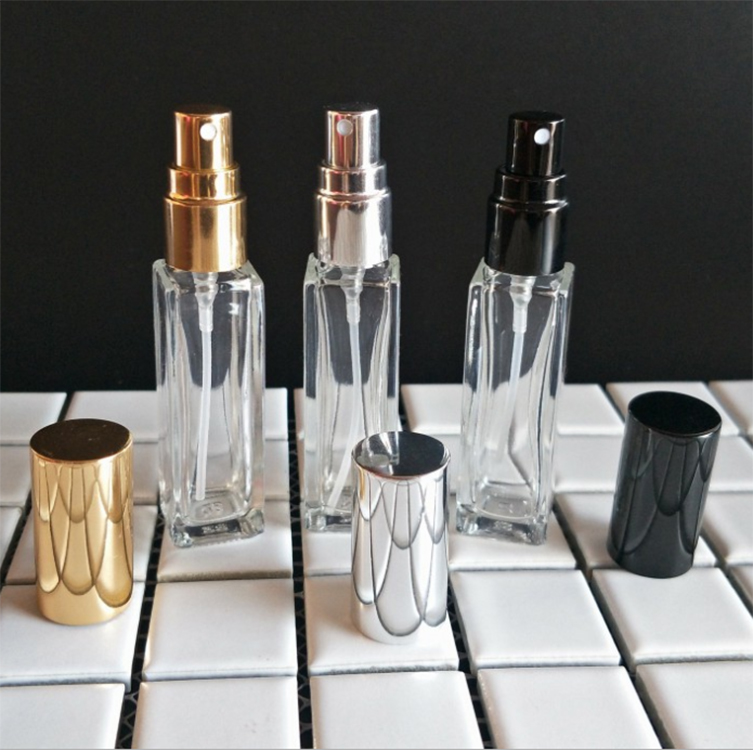 2020 new inventions 10ml Clear square glass perfume bottle with pump spray