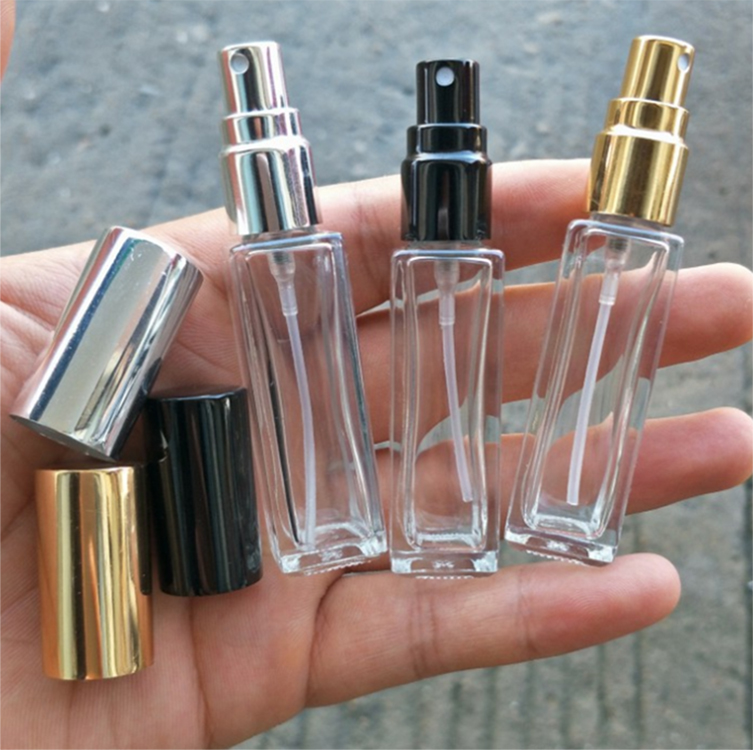 2020 new inventions 10ml Clear square glass perfume bottle with pump spray