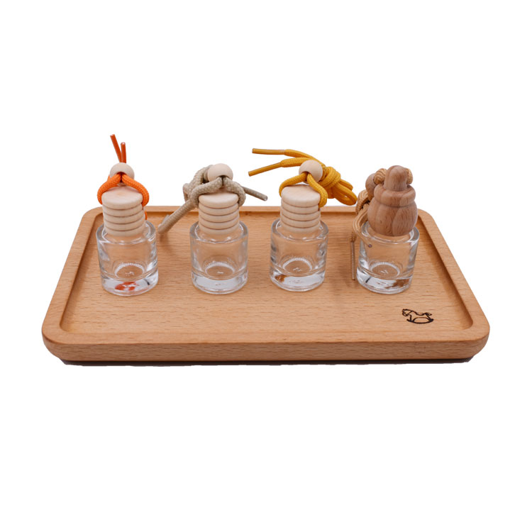2020 new product 8ml empty glass bottles car air freshener hanging car perfume bottles wooden cap