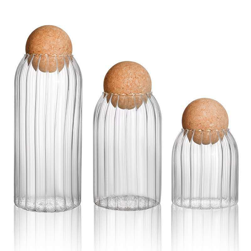 2020 unique design  factory wholesale 550 ml 1000 ml 1300 ml sealed glass pot  clear round glass