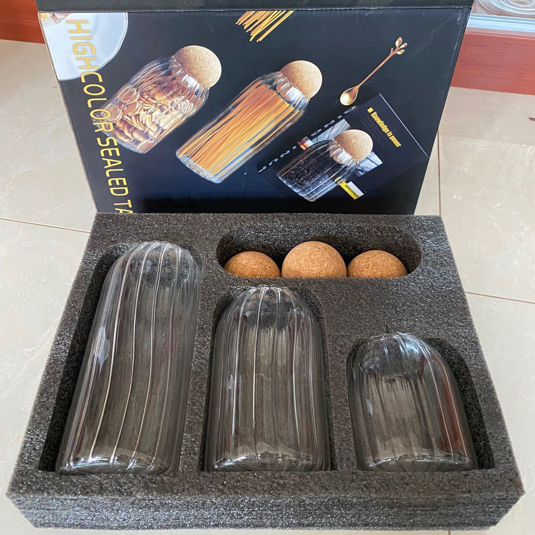 2020 unique design factory wholesale 550 ml 1000 ml 1300 ml sealed glass pot clear round glass