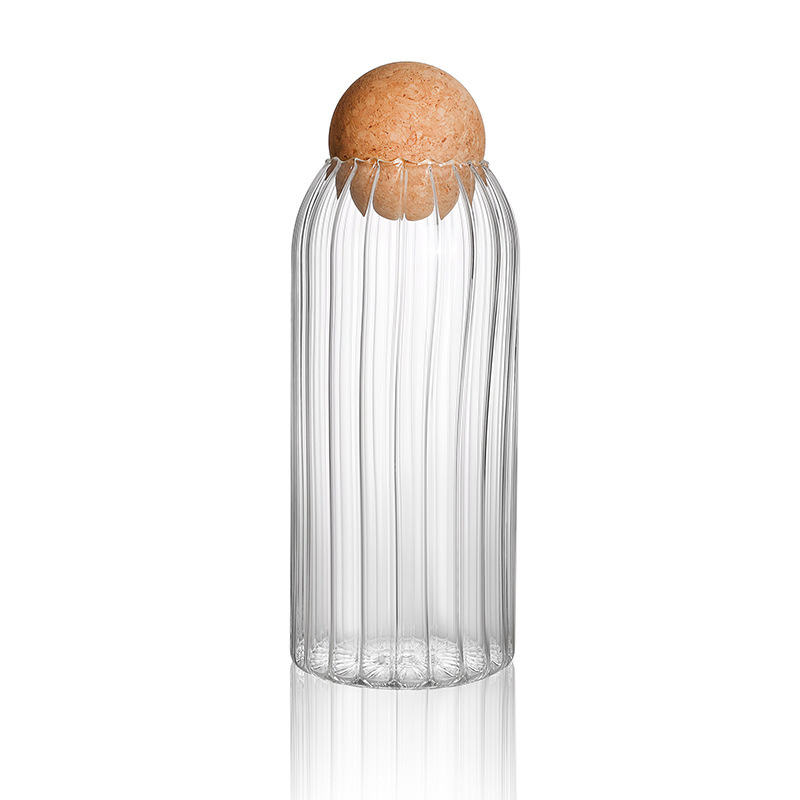 2020 unique design factory wholesale 550 ml 1000 ml 1300 ml sealed glass pot clear round glass