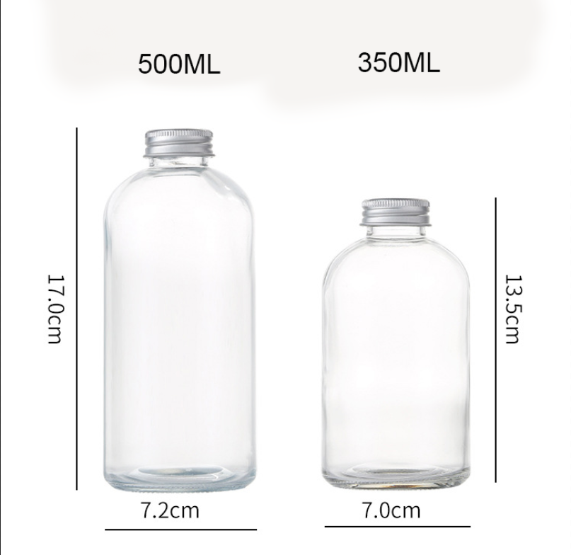 2020  wholesale empty custom  16oz 500ml coffee / juice /milk fruit glass bottle with screw top