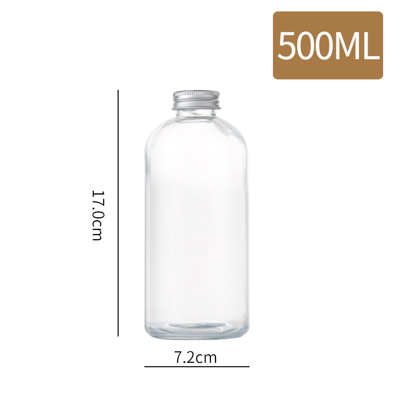 2020 wholesale empty custom 16oz 500ml coffee / juice /milk fruit glass bottle with screw top