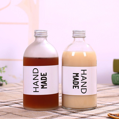 2020 wholesale empty custom 16oz 500ml coffee / juice /milk fruit glass bottle with screw top
