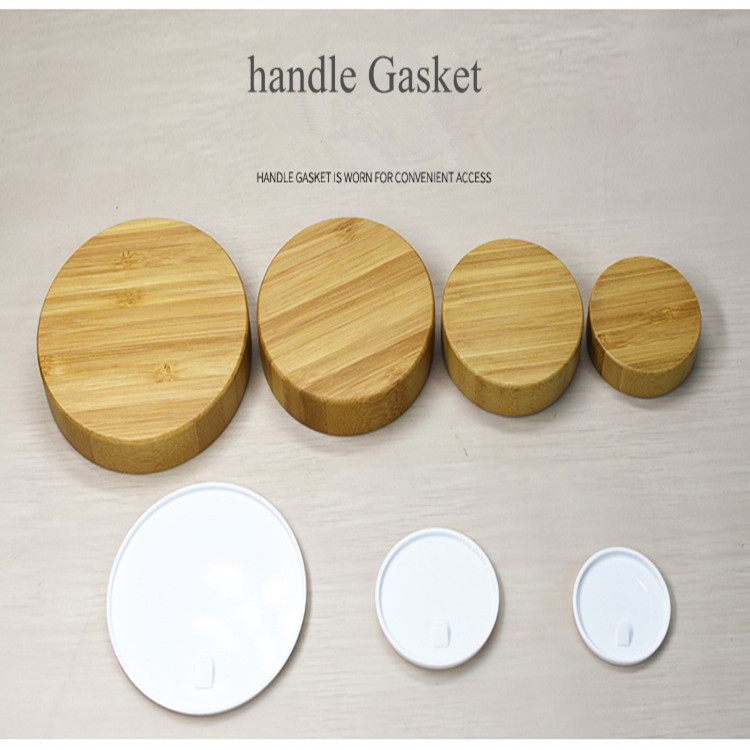 2020 year hot sales 15g 30g 50g 100g frosted clear glass jar with bamboo wooden lid