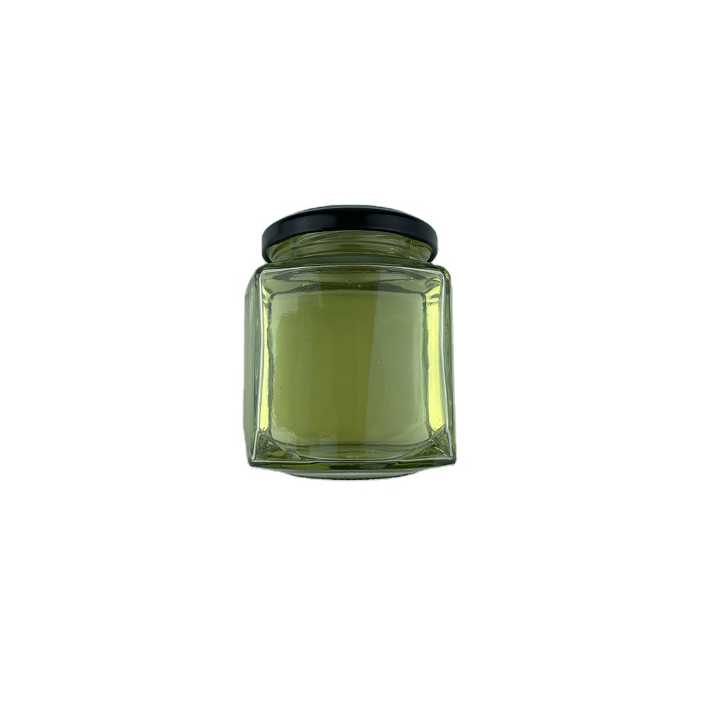 2021 270ml Clear Hexagon Portable Large Glass Jar High Quality for Canned Food