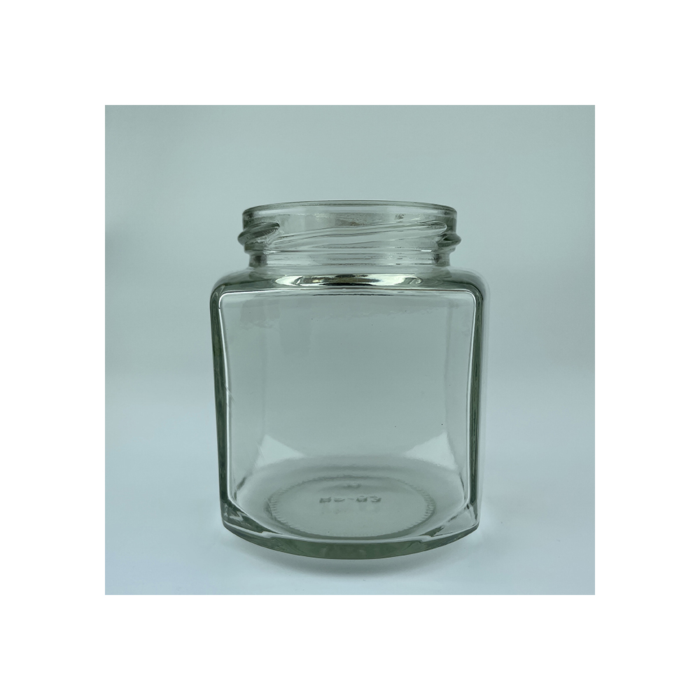 2021 270ml Clear Hexagon Portable Large Glass Jar High Quality for Canned Food