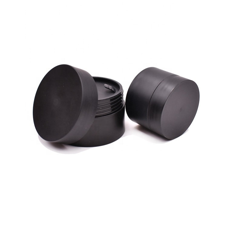 2021 30g hot selling matte black round fancy double wall plastic cosmetic cream pp jar container