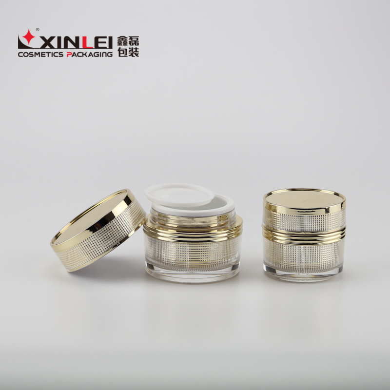 2021 Acrylic Grid Shape Jar 30g 50g and Lotion Bottle 40ml with Coating