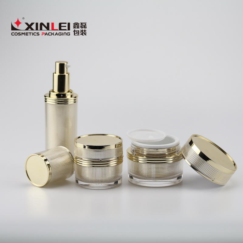 2021 Acrylic Grid Shape Jar 30g 50g and Lotion Bottle 40ml with Coating