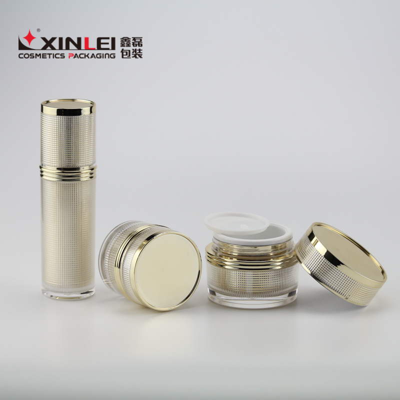 2021 Acrylic Grid Shape Jar 30g 50g and Lotion Bottle 40ml with Coating