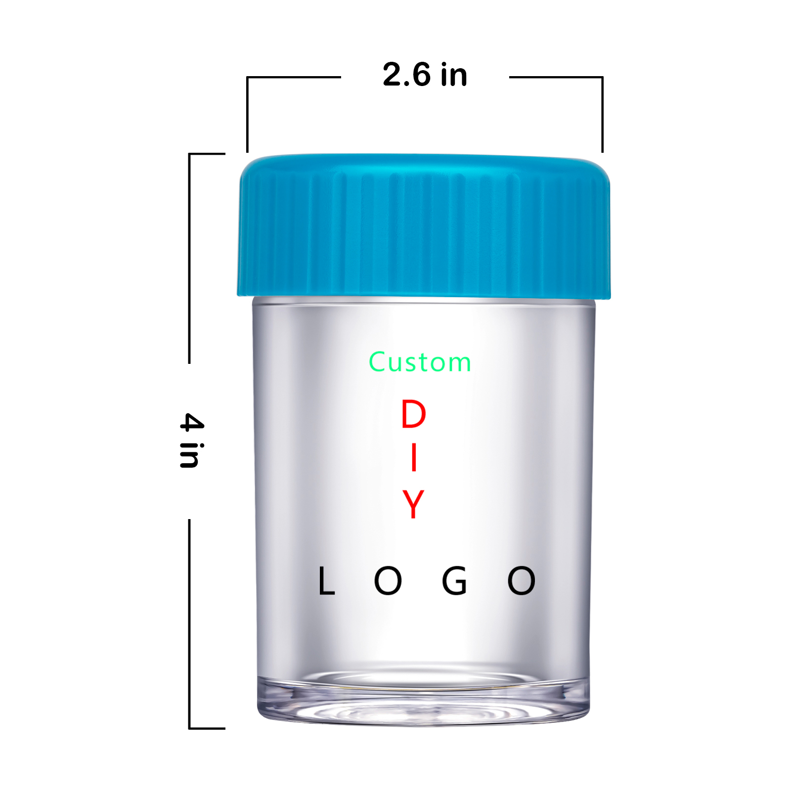 2021 Air Tight Custom LED Storage Jar plastic Appearance Container with Magnifier tube shaped ABS plastic Herb Glass jar liner