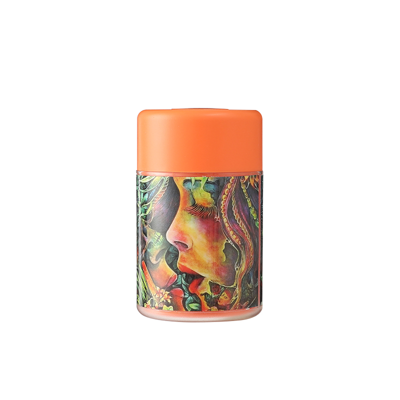 2021 Air Tight Custom LED Storage Jar plastic Appearance Container with Magnifier tube shaped ABS plastic Herb Glass jar liner