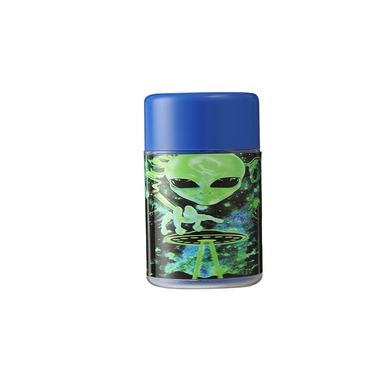 2021 Air Tight Custom LED Storage Jar plastic Appearance Container with Magnifier tube shaped ABS plastic Herb Glass jar liner