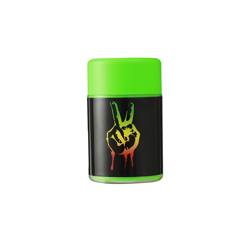 2021 Air Tight Custom LED Storage Jar plastic Appearance Container with Magnifier tube shaped ABS plastic Herb Glass jar liner