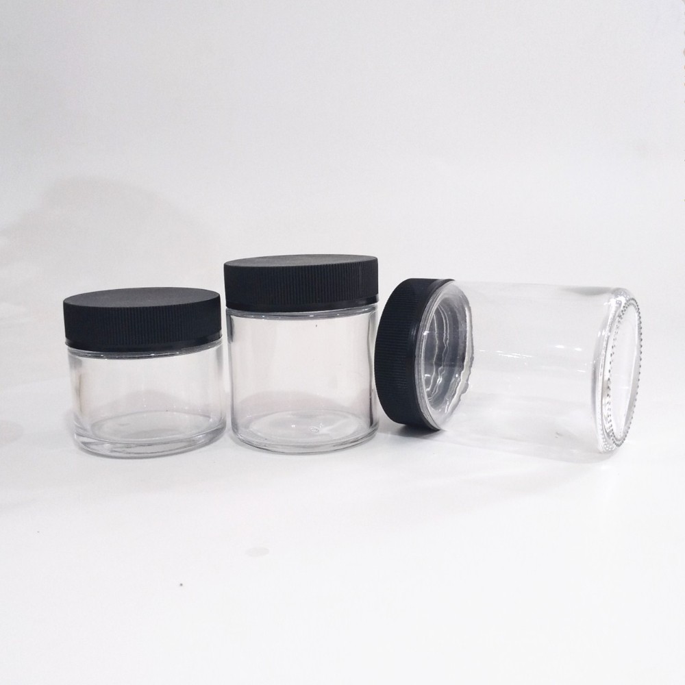 2021 Air tight child resistant packaging cbd flower glass stash jar 2oz 3oz 4oz childproof jars for sale