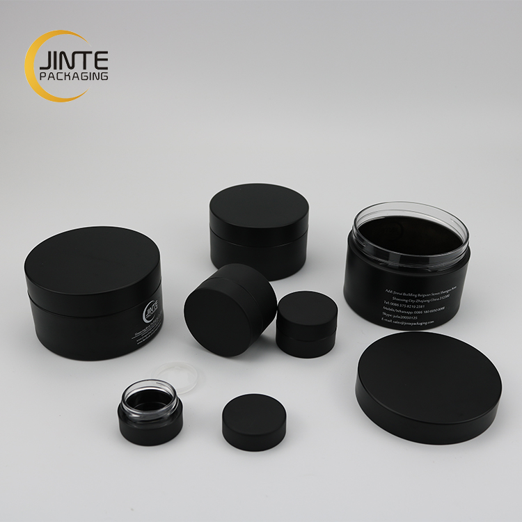 2021 Best Selling Cosmetic Packaging Matt Black PETG Plastic 100g Jar for Cream / Body Scrub