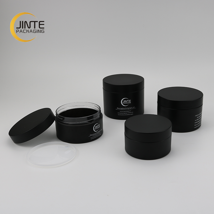 2021 Best Selling Cosmetic Packaging Matt Black PETG Plastic 100g Jar for Cream / Body Scrub