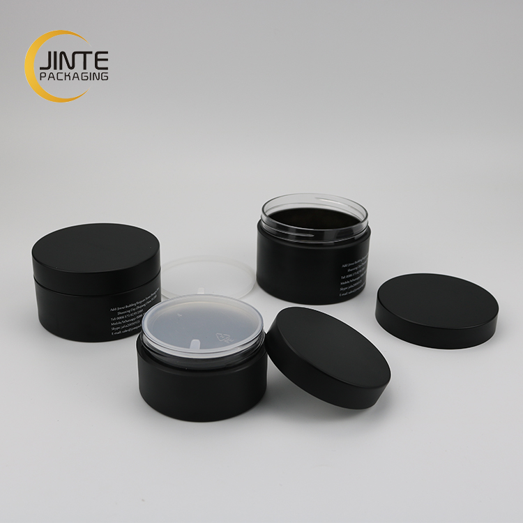 2021 Best Selling Cosmetic Packaging Matt Black PETG Plastic 100g Jar for Cream / Body Scrub