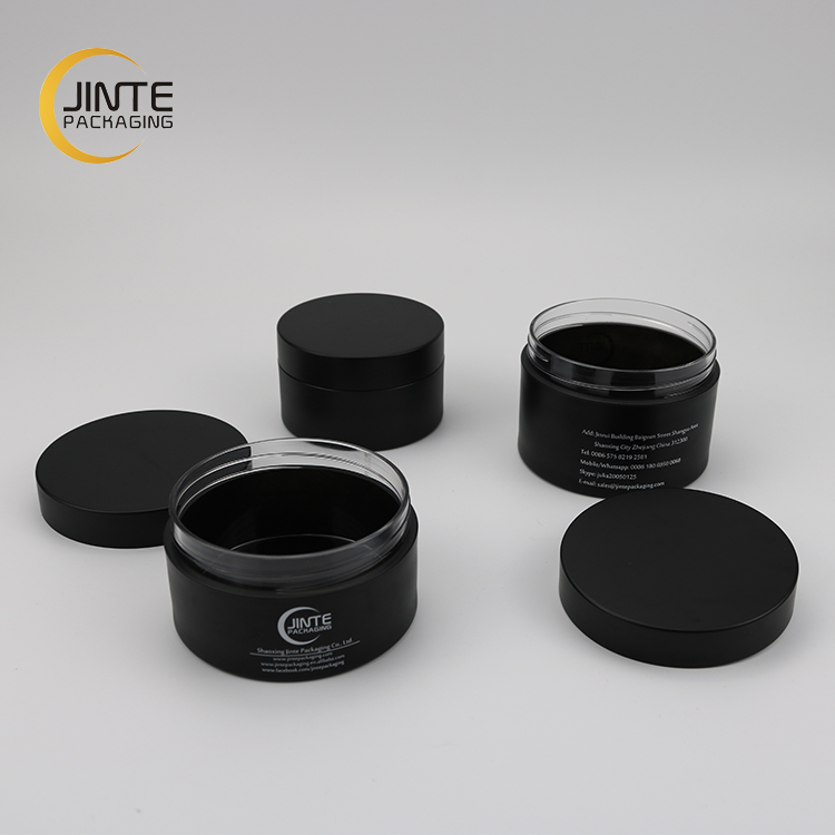 2021 Best Selling Cosmetic Packaging Matt Black PETG Plastic 100g Jar for Cream / Body Scrub