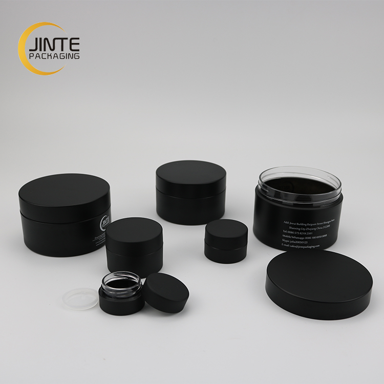2021 Best Selling Cosmetic Packaging Matt Black PETG Plastic 100g Jar for Cream / Body Scrub