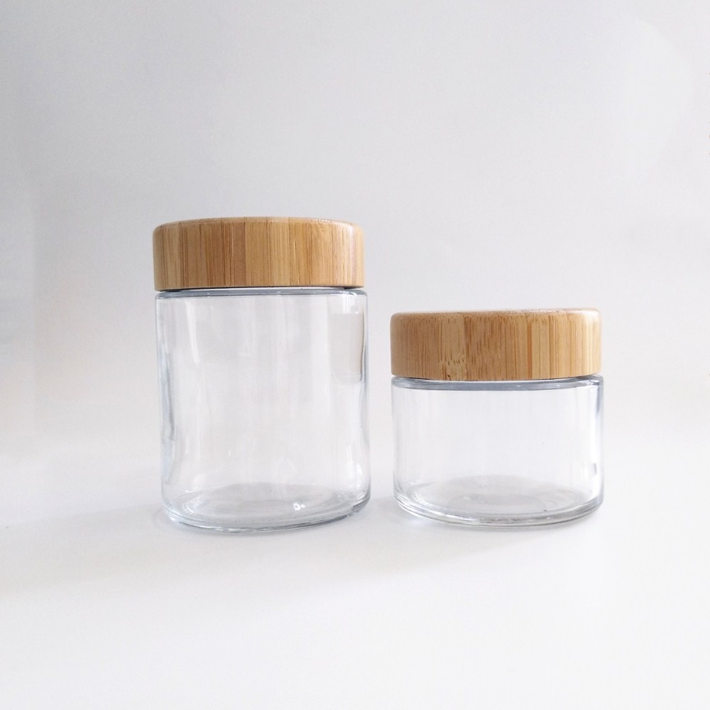 2021 Child Proof Cap Glass Jar Weed Container 1oz 2oz 3oz 4oz Hemp CBD Bottle Child Resistant Lid Jar