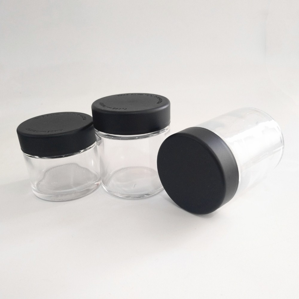 2021 Child Proof Cap Glass Jar Weed Container 1oz 2oz 3oz 4oz Hemp CBD Bottle Child Resistant Lid Jar