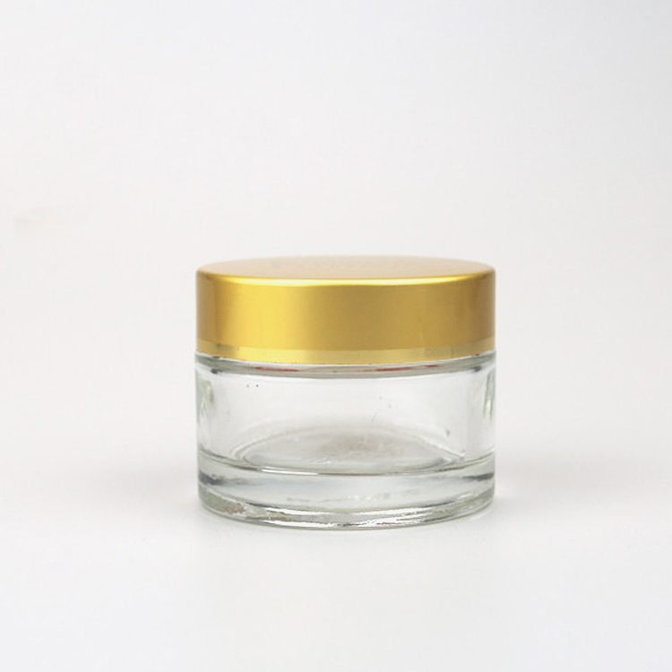 2021 Customized aluminum cap round 20g cosmetic glass jars