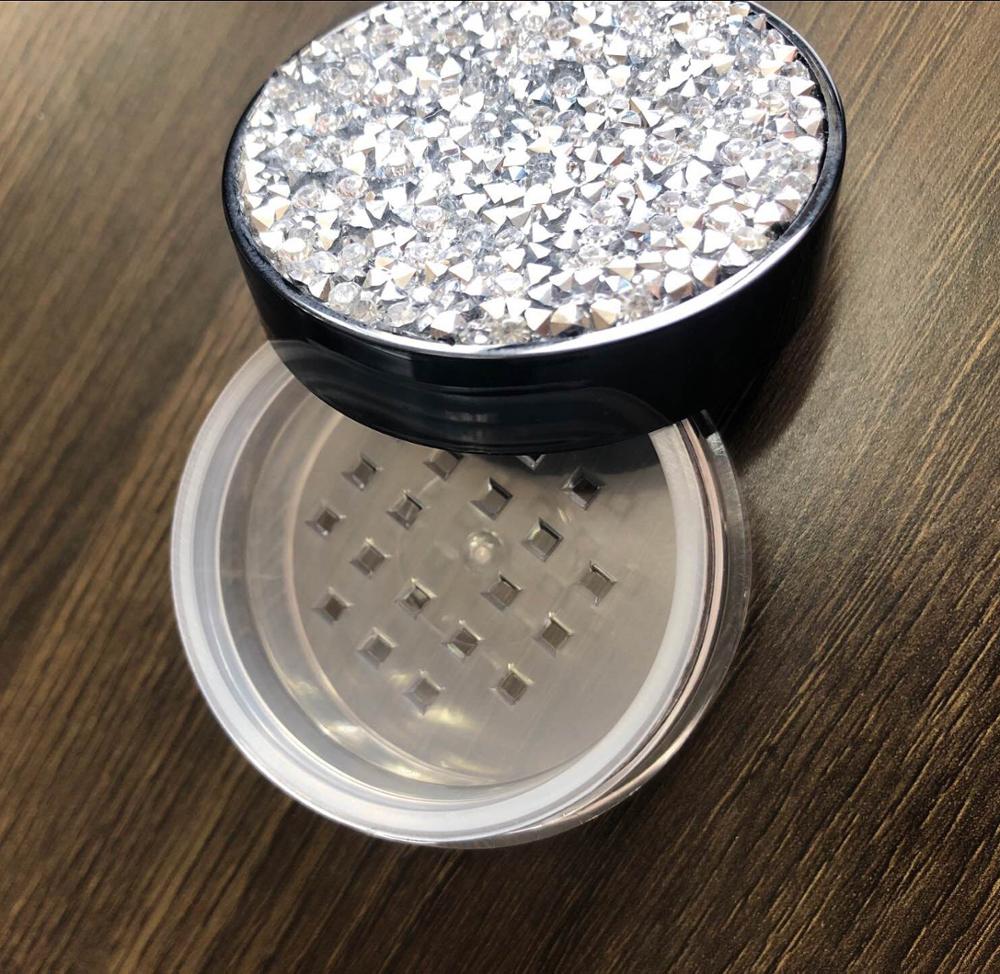 2021 Empty Low MOQ 10g luxury plastic round loose powder container case with sifter