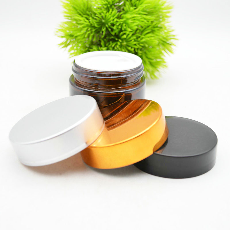 2021 Free Sample Amber Luxury Cosmetics 50ml Glass Cosmetic Jars
