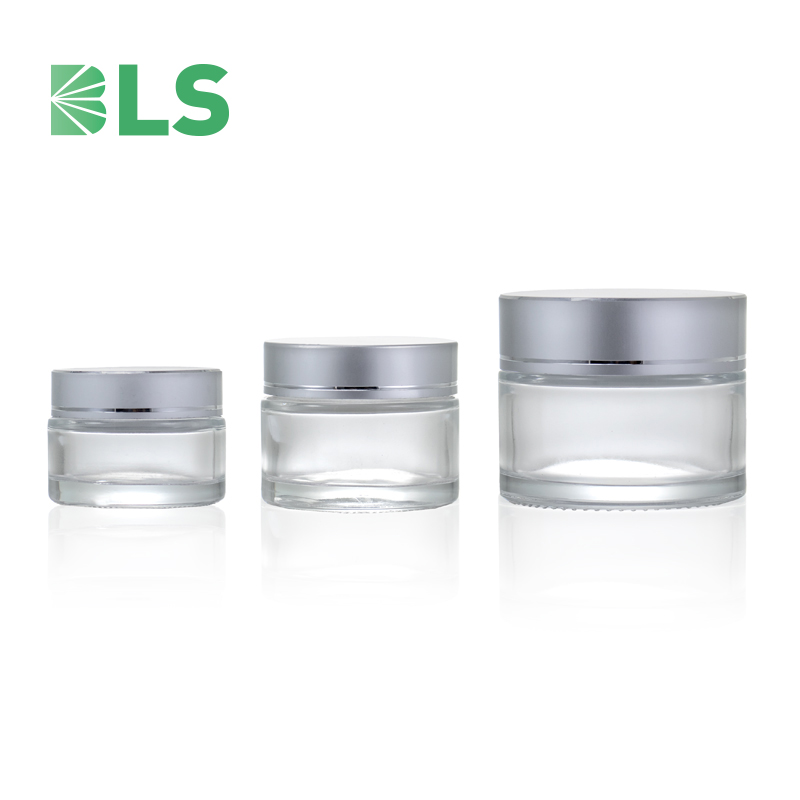 2021 Free Sample Frosted Clear Luxury Cosmetics 30ml 50ml 100ml 2oz 4oz 8oz Glass Cosmetic Jars