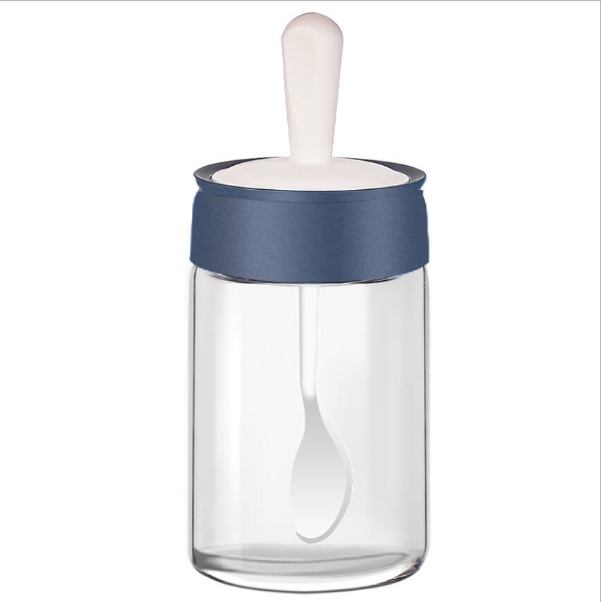 2021 Glass Seasoning Kitchen Spice Kit Bottles Pepper Spoon Seasoning Jars Oil Brush Honey Container Food Set Storage