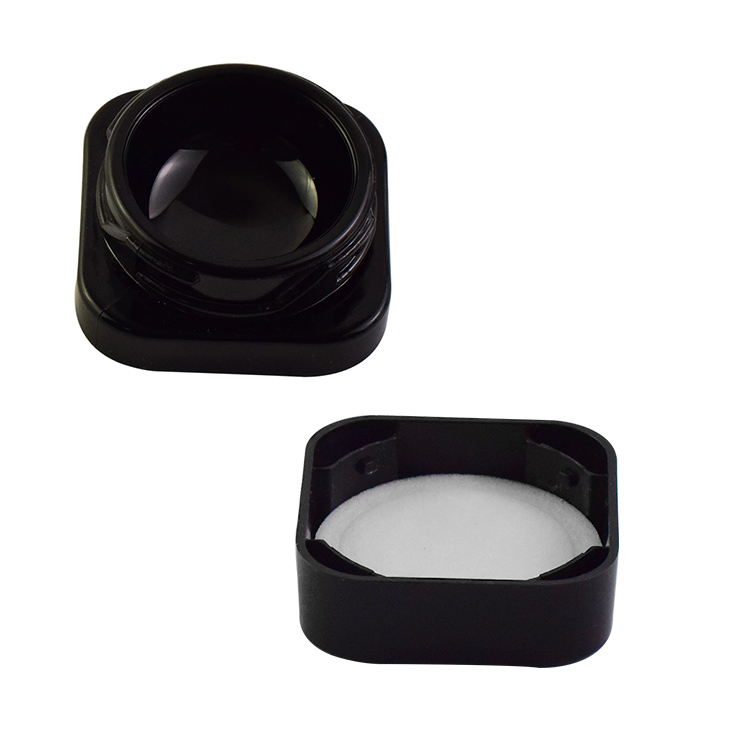 2021 High grade 3g 5g empty square cbd wax container black child proof concentrate mini glass jar with child lock cap