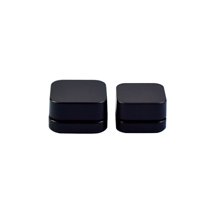 2021 High grade 3g 5g empty square cbd wax container black child proof concentrate mini glass jar with child lock cap