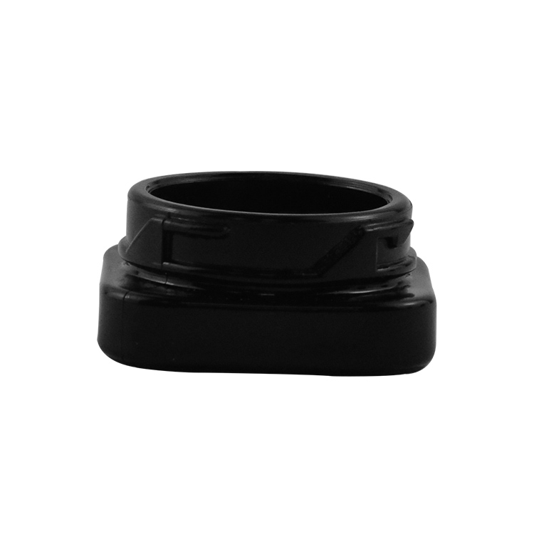 2021 High grade 3g 5g empty square cbd wax container black child proof concentrate mini glass jar with child lock cap