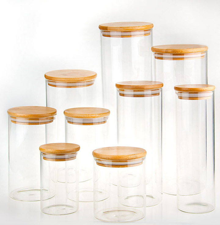 2021 Hot Sale Borosilicate Glass Tube-Shaped Glass Herb Storage Jars 1000ml 500ml Wholesale 2000ml 750ml 1400ml 1200ml New Sha