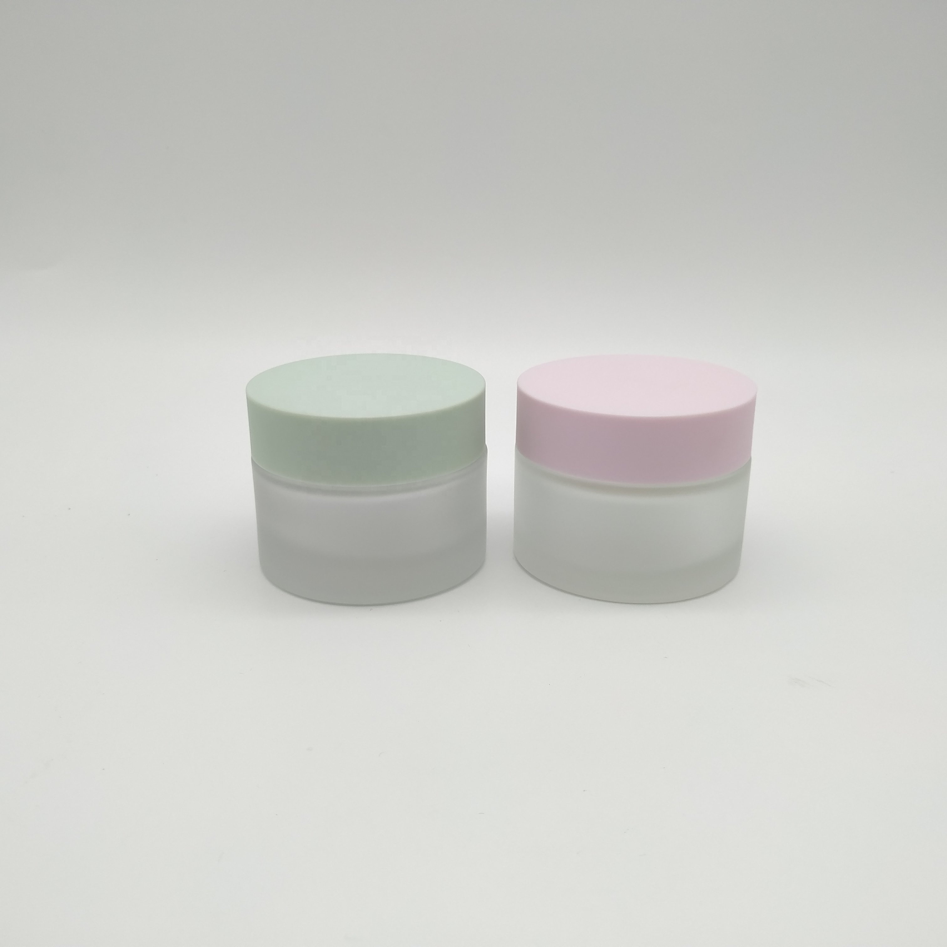 2021 Hot sale high quality cosmetic package 30g 50g cosmetic frosted glass jar for face cream