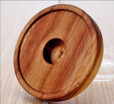 2021 Hot sale on Amazon 250ML Kitchen glass spice jar with wood lid set 16 OZ wholesale