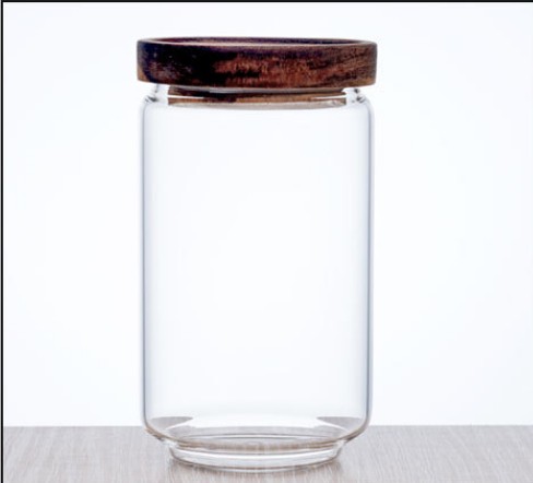 2021 Hot sale on Amazon 250ML Kitchen glass spice jar with wood lid set 16 OZ wholesale