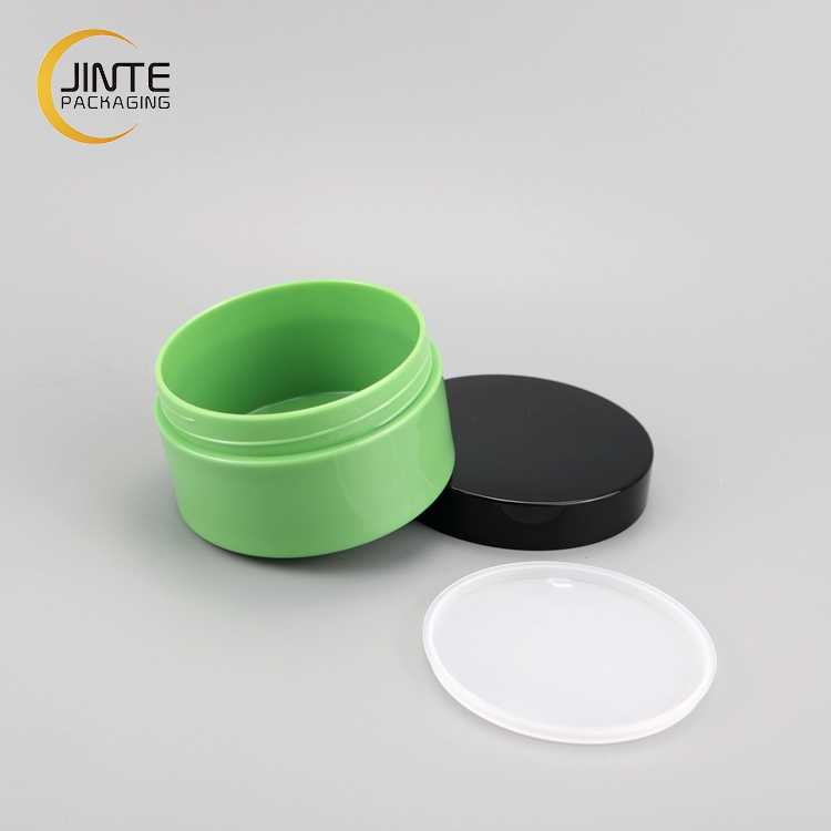 2021 Low Profile Colored Cosmetics Plastic 100g Cream Jar with Wide Mouth