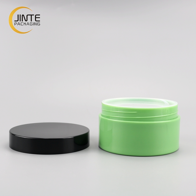 2021 Low Profile Colored Cosmetics Plastic 100g Cream Jar with Wide Mouth