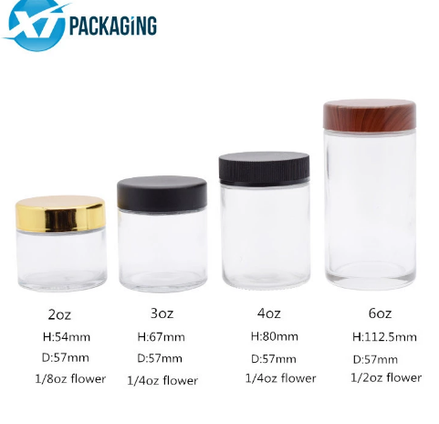 2021 Mini Cream Glass Jar Container Cosmetic Clear Small Cream Glass Jar Child Resistant Lid
