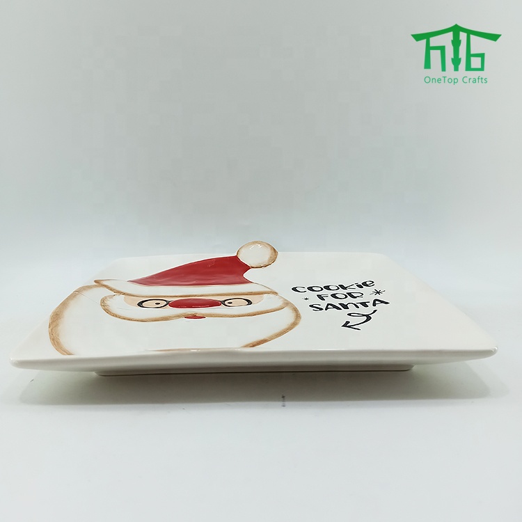 2021 NEW Christmas CERAMIC PLATES Santa Design Ceramic Plate Dinner Dish Plate