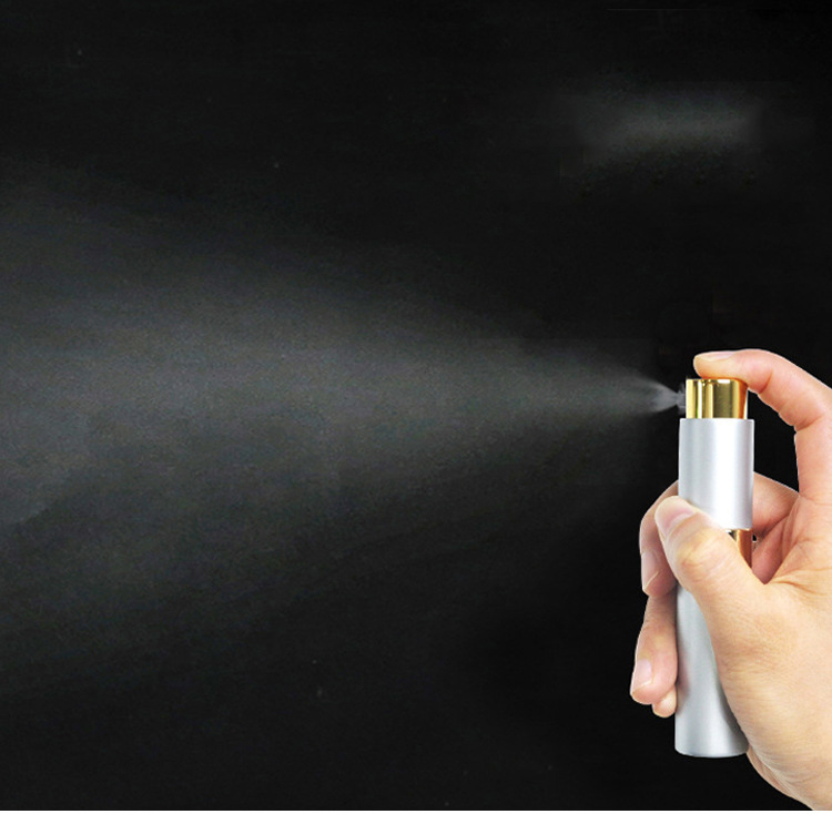 2021 NEW Round White Marble Pattern Velvet Bag 8ml 10ml 20ml Aluminum Twist Up Refillable Travel Perfume Bottles Atomizer