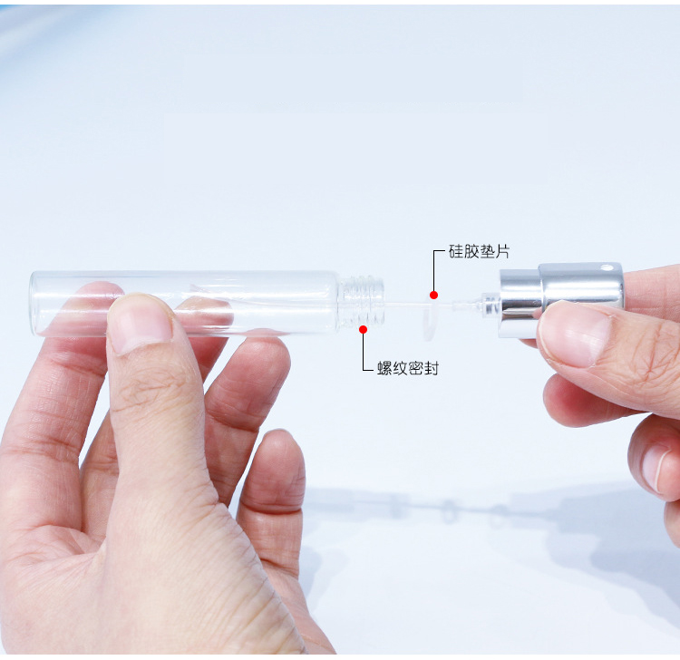 2021 NEW Round White Marble Pattern Velvet Bag 8ml 10ml 20ml Aluminum Twist Up Refillable Travel Perfume Bottles Atomizer