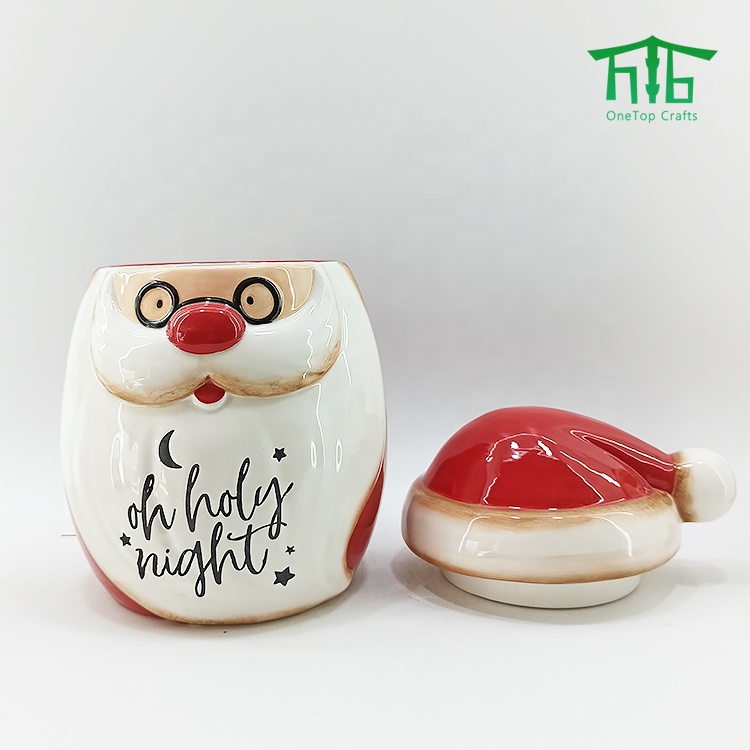 2021 NEW SANTA Ceramic Airtight Canister Santa Design Cookie Jar Kitchen Canister Sets