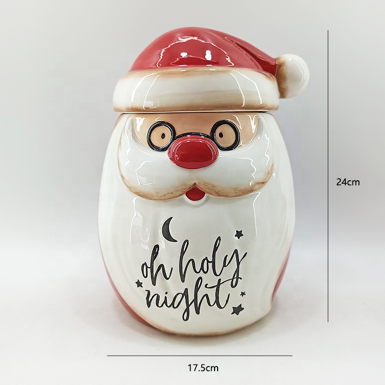 2021 NEW SANTA Ceramic Airtight Canister Santa Design Cookie Jar Kitchen Canister Sets
