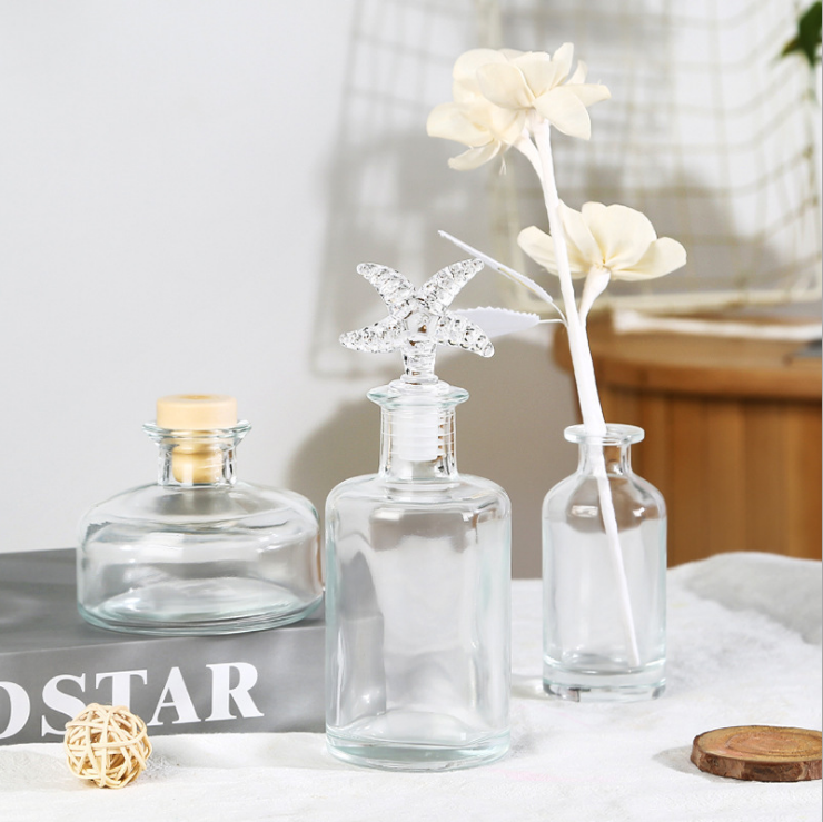 2021 New 50ml 150ml 250ml Matte Black Transparent Aromatherapy Diffuser Glass Bottle not With Rattan Stick Or Fiber Stick